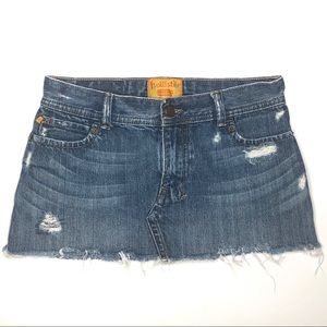 Hollister Distressed Raw Hem Denim Mini Skirt Sz 3